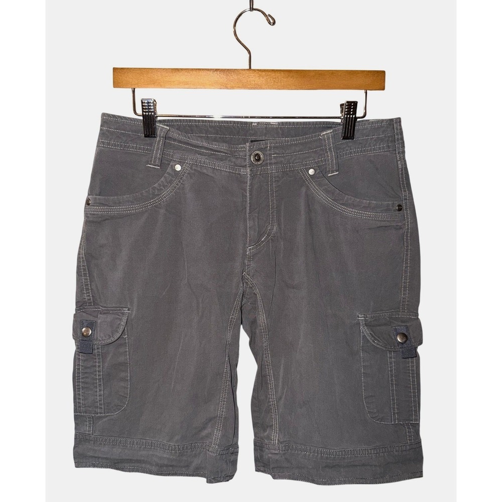 Kuhl Gray Cargo Hiking Shorts Size 8 Gorpcore Outdoor Trail Utility Granola Girl